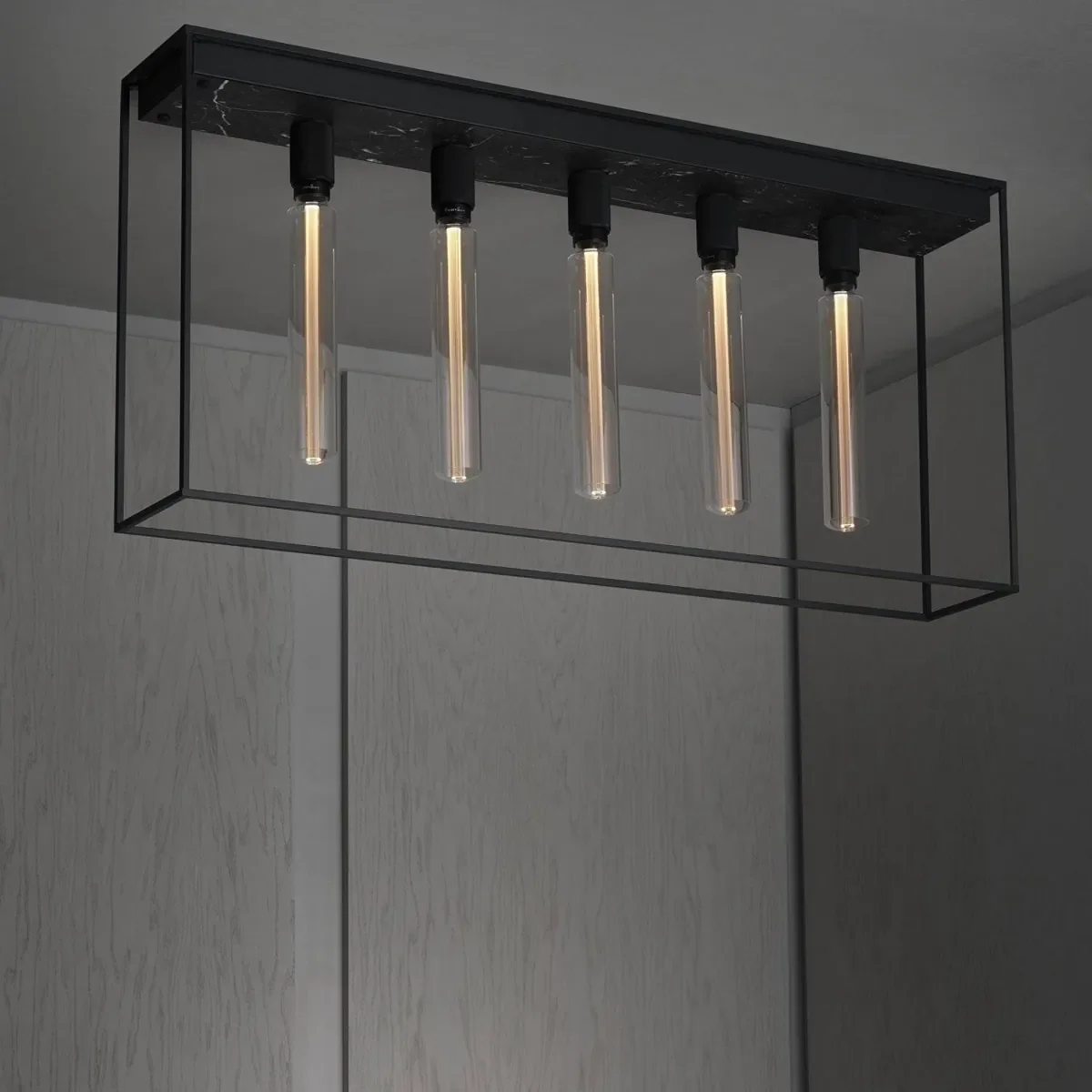 Caged Cross 5.0 Taklampa Stål Svart Marmor