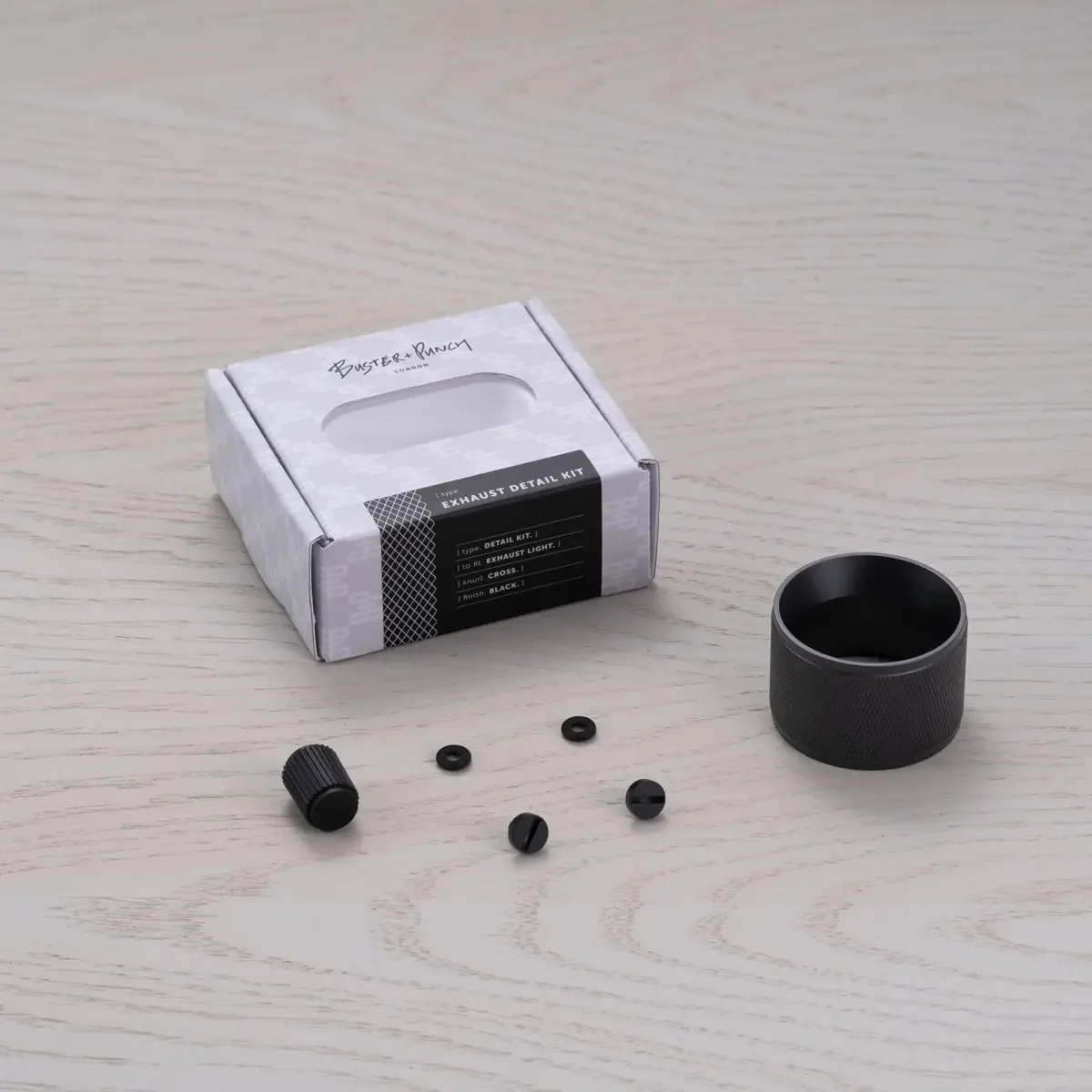 Kit decorativo para a lanterna traseira Exhaust Detail Cross, cor Preto Aço