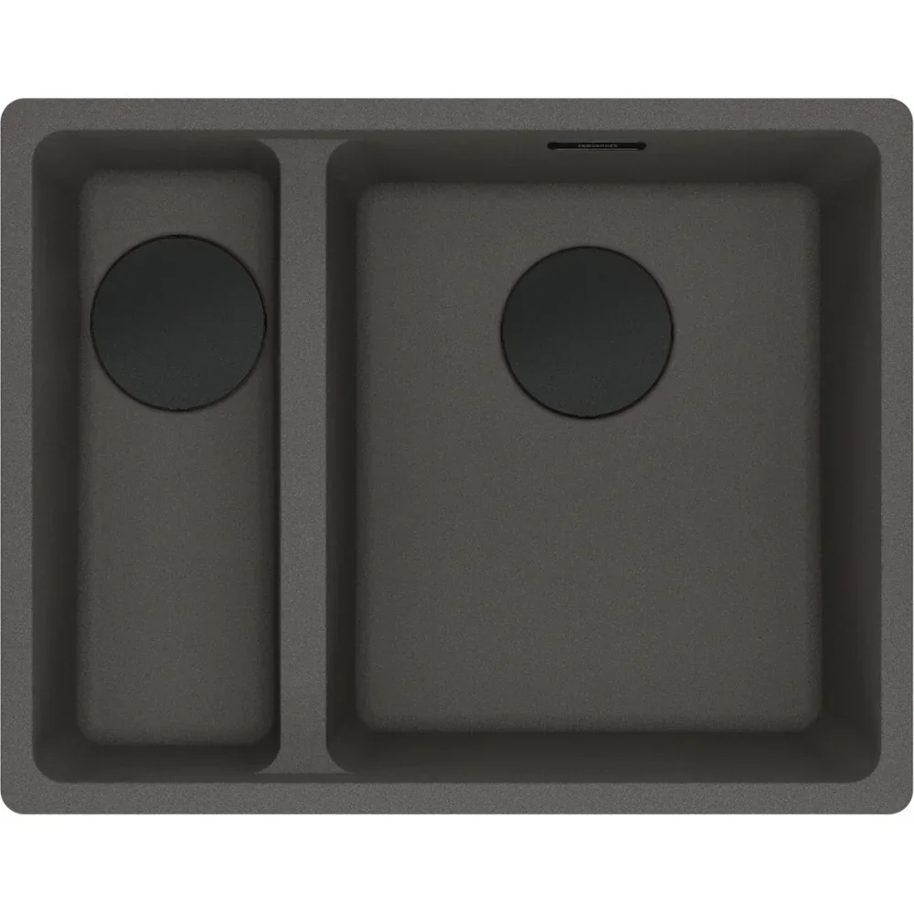 Évier de cuisine Maris MRG 160-34-15, petit égouttoir à gauche, gris ardoise Fragranite avec noir