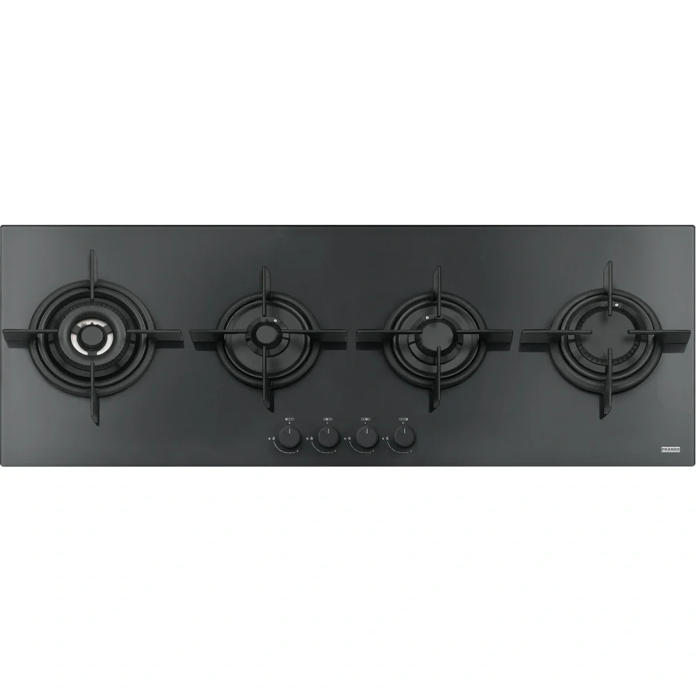 Plaque de cuisson à gaz Mythos FHCR 1204, 4 brûleurs, verre noir