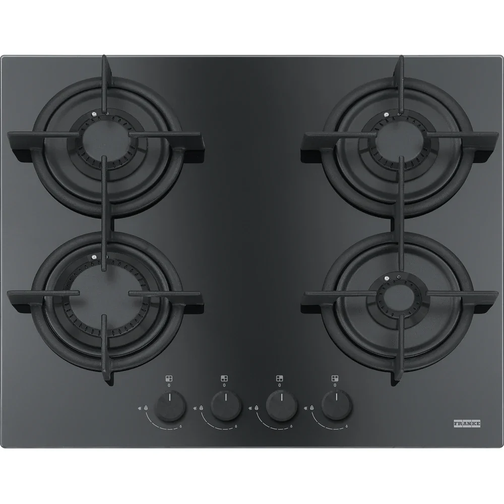 Plaque de cuisson à gaz Mythos FHCR 604, 4 brûleurs, verre noir