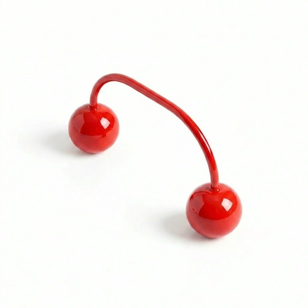 Marbelo Cherry 96 avlångt möbelhandtag, röd mässing