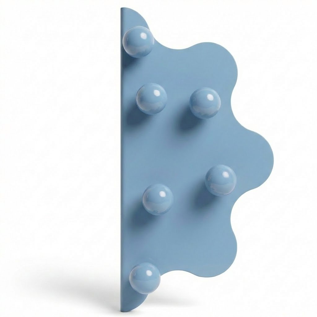 Puxador para móveis Mare 200 Steel Blue Edge com bolinhas azuis