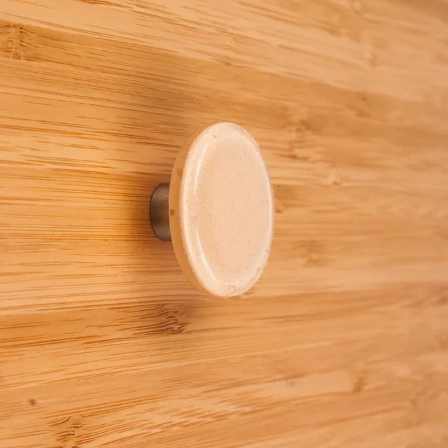 Rund möbelknopp 40 Glas Beige